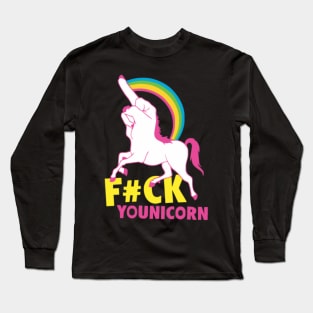 Gay Pride F ck Younicorn Funny Rude Unicorn Long Sleeve T-Shirt